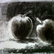 2013 pommes 01-fusain