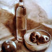 Corbeille fruits et bouteille cafe 2020