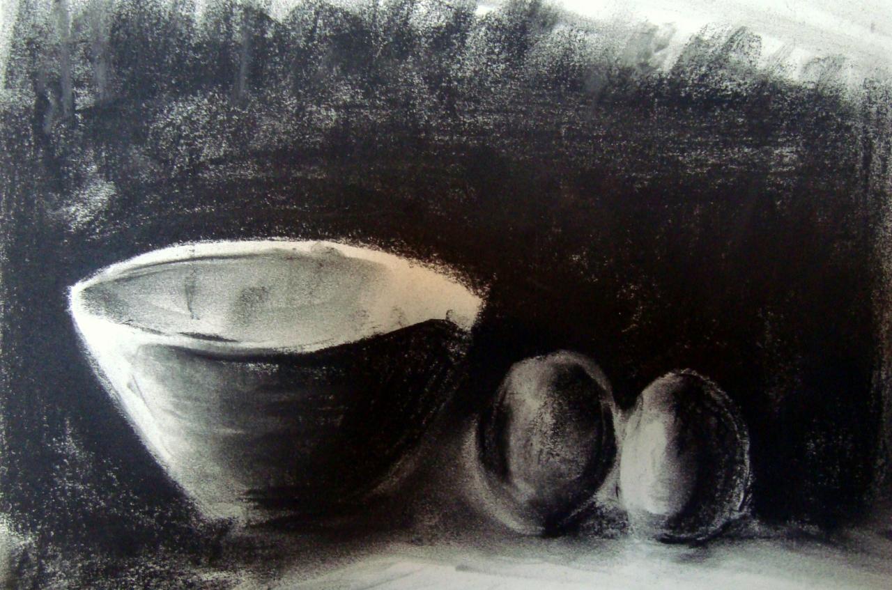 Nature morte fusain compressé 2016