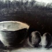 Nature morte fusain compressé 2016