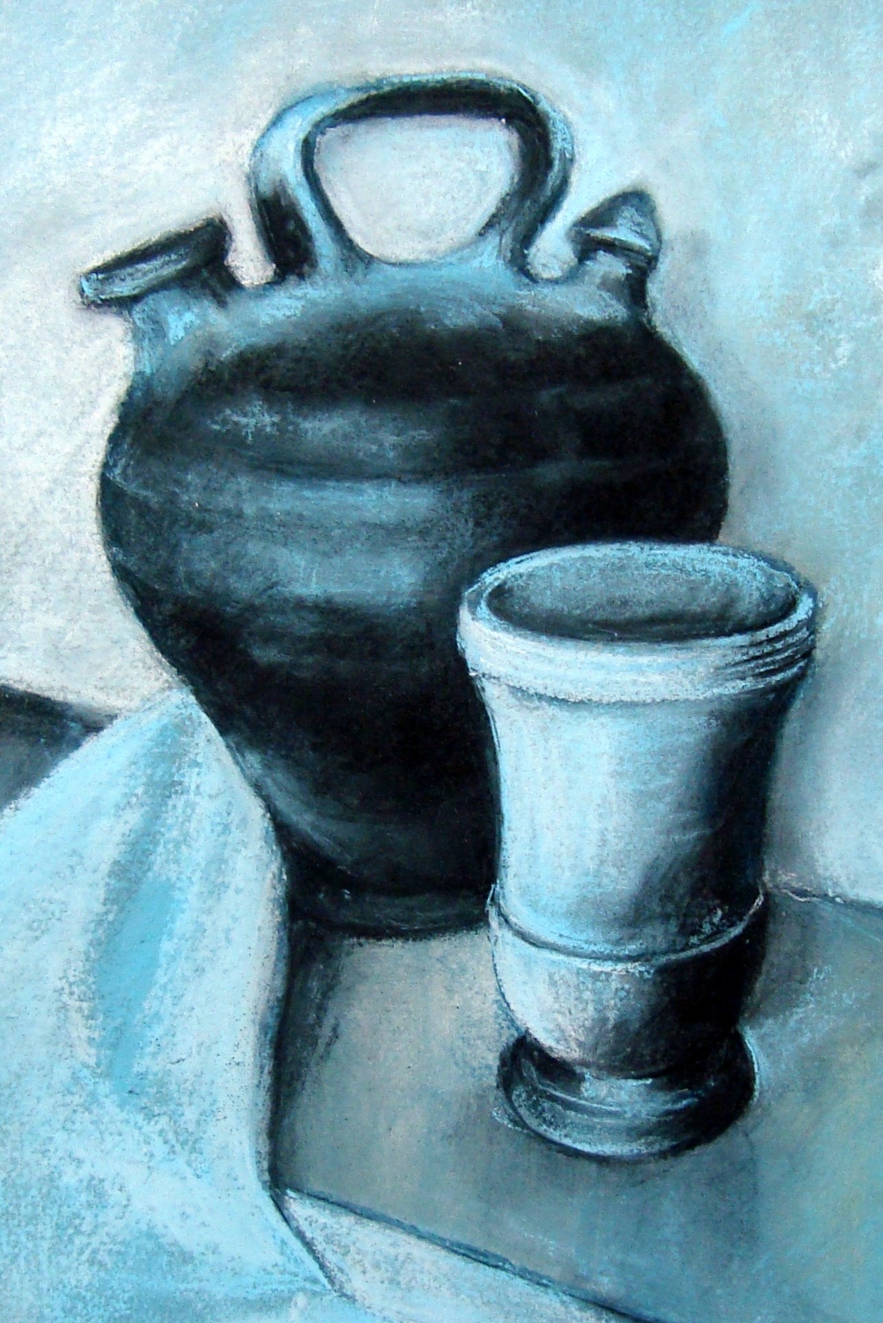 Pots bleus pastel sec 2020