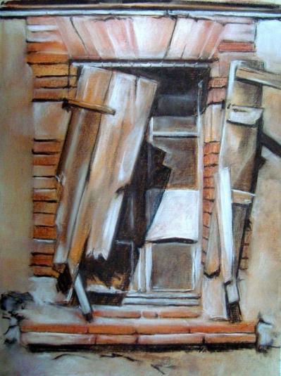 Vieille fenetre pastel sec 2020